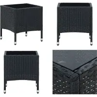 vidaXL Table de jardin noire 40x40x45 cm Poly rotin - Table de jardin - Tables - Tables