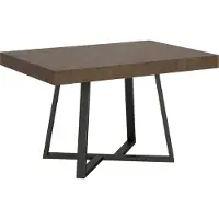 Ityhome - Table extensible 120/380x90 cm Zeplir effet bois, noyer pieds anthracite
