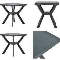 vidaXL Table de bistrot Anthracite 70x70x72 cm plastique - Table de jardin - Tables de jardin - Table de bistrot