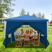 TolleTour Pavillon Tente de jardin - Nettoyage facile, durable avec parties latérales, tente de réception parfaite Bleu 3x3m