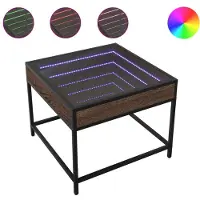 Syfax Table basse avec LED Infinity chêne marron 50x50x41 cm
