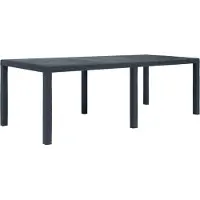 Syfax Table de jardin Anthracite 220x90x72 cm Plastique Aspect rotin