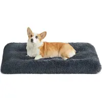 Feandrea Lit pour chien, tapis pour animaux domestiques, doux, 95 x 60 cm, rembourrage doux, lavable en machine, coussin pour chiens, multifonctionnel, gris foncé