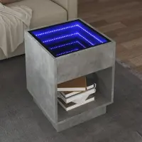 Prolenta Maison Exclusive - Table basse avec Infinity LED gris béton 40x40x50 cm