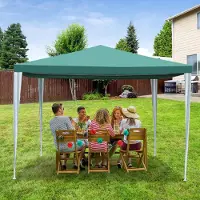 Jiubiaz Pavillon Camping Mariage Tente de réception Pavillon de jardin Tente de réception PE Bâche 3x3m Vert