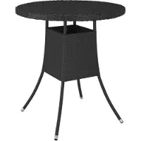 The Living Store Table de jardin Noir 70x70x73 cm Poly Rotin