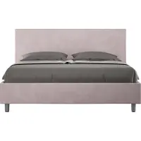 Ityhome - Lit coffre rembourré 160x200 microfibre lilas Adele