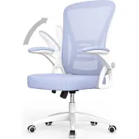 Bigzzia Chaise de bureau - Siège ergonomique - Chaise avec accoudoir rabattable à 90° - Support lombaire - Réglable en hauteur - Violet