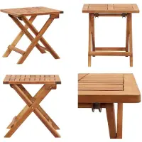 vidaXL Table basse de jardin pliante 40 x 40 x 40 cm Bois massif Acacia - Table basse - Tables basses - Table d'appoint - Beistelltische