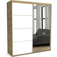 Furnlux Classic FURNLUX Tapis de vestiaire C Blanc et brun 190cm / Couleur principale : Blanc / Dimensions : 190 x 60 x 205 cm