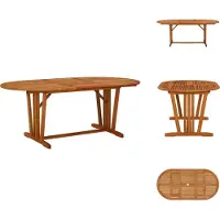 vidaXL Table de jardin 200x100x75 cm bois massif eucalyptus - Tables de jardin