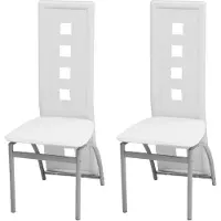 Syfax Chaises à manger lot de 2 blanc similicuir