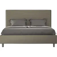 Ityhome - Lit coffre rembourré 160x210 similicuir cappuccino Focus