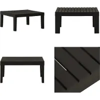 vidaXL Table de jardin Lounge Plastique Gris - Table de jardin - Table d'extérieur - Tables d'extérieur