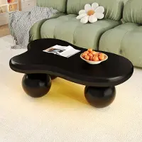 OKWISH Table basse - Forme Nuage avec LED 16 Couleurs - Noir