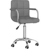 Syfax Chaise pivotante de bureau Gris clair Tissu