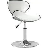 Syfax Chaise de salle à manger Blanc Similicuir