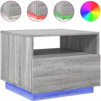 Syfax Table basse avec lumières LED sonoma gris 50x49x40 cm