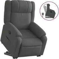 Syfax Fauteuil inclinable Gris foncé Tissu