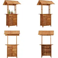 vidaXL Outdoor Table de Bar avec Toit 113x106x217 cm Acacia Bois Massif - Table de bar - Table de bar Avec Toit - Tables de bar Avec Toit