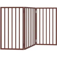 vidaXL Porte pour chiens 3 pièces Pliable Marron 150 cm Bois de peuplier