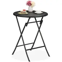 Northix Table de jardin ronde aspect rotin