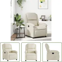 The Living Store fauteuil inclinable en simili cuir crème