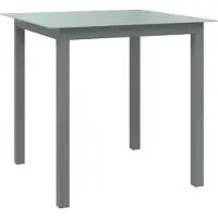 Prolenta Maison Exclusive - Table de jardin gris clair 80 x 80 x 74 cm en aluminium et verre