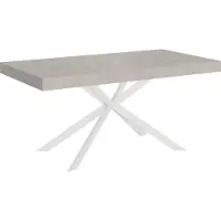 Ityhome - Table extensible 180/284x90 cm Plaker cachemire pieds blancs
