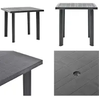 vidaXL Table de jardin Anthracite 80 x 75 x 72 cm Plastique - Table de jardin - Tables de jardin - Table de salle à manger