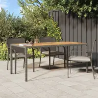 Prolenta Maison Exclusive - Table de jardin 190 x 90 x 75 cm en rotin synthétique et bois d'acacia, gris