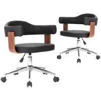 Syfax Chaises pivotantes à manger lot de 2 bois courbé et similicuir