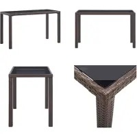 vidaXL Table de jardin marron 123 x 60 x 74 cm en polyrotin - Table de jardin - Tables de jardin - Table d'extérieur - Tables d'extérieur
