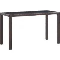The Living Store Table de jardin marron 123 x 60 x 74 cm Poly Rattan