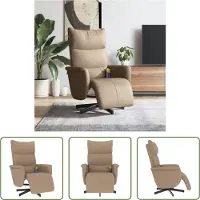 The Living Store Fauteuil de massage avec repose-pieds Cappuccino-Brun Similicuir