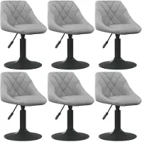 Syfax Chaises pivotantes à manger lot de 6 gris clair velours