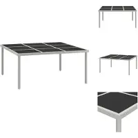 vidaXL Table de jardin à manger 170x170x74,5 cm verre et acier - Tables de jardin