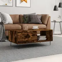 Prolenta Maison Exclusive - Table basse en chêne fumé 90x50x36,5 cm Matériau dérivé du bois
