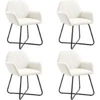 Syfax Chaises à manger lot de 4 crème tissu