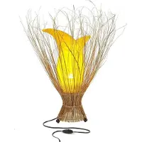 SIMANDRA Lampe décorative Lampe d'ambiance Lampe asiatique Lampadaire Lampe de table Bali Asia TULPE grande 100 cm, jaune