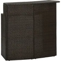 Syfax Table de bar de jardin Marron 120x55x110 cm Résine tressée