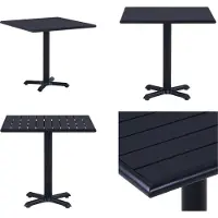 vidaXL Table de jardin noire 80x80x75 cm - Table de jardin - Table d'extérieur - Tables d'extérieur