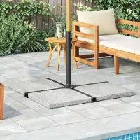 Prolenta Maison Exclusive - Plaque de lest en granit, 25 kg, carrée, de couleur grise, pour parasol