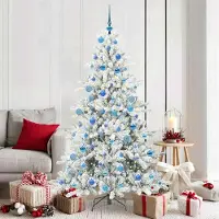 Prolenta Arbre de Noël blanc pliable, de qualité supérieure, 180 cm, en PVC et en acier
