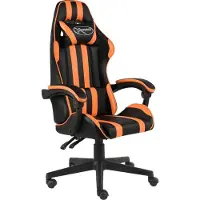 Syfax Fauteuil de jeux vidéo Noir et orange Similicuir