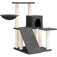 Syfax Arbre à chat avec griffoirs en sisal Gris foncé 82 cm