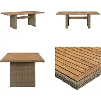 vidaXL Table de jardin à manger Marron 200x100x74 cm Poly Rotin - Table de jardin - Table d'extérieur - Tables d'extérieur