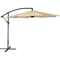 Happy Garden Parasol Déporté Oahu Rond 3m De Diamètre Beige