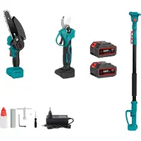 OEM Tronçonneuse électrique télescopique, moteur brushless, puissance 3500W, 2 batteries EU Plug