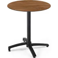 Oviala Table de jardin ronde 60 cm inclinable aluminium et HPL chêne foncé - Opera